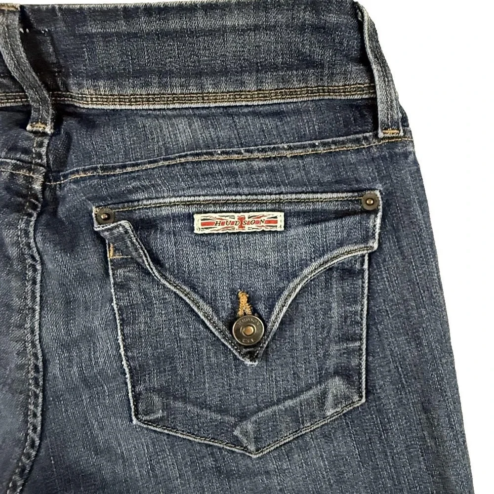 Hudson Skinny Jeans Women‎ 26 Blue Denim Stretch Mid Rise Flap Pocket Y2K